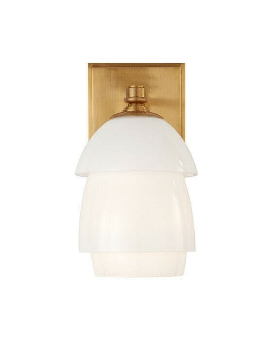 Whitman vägglampa antik mässing/vit