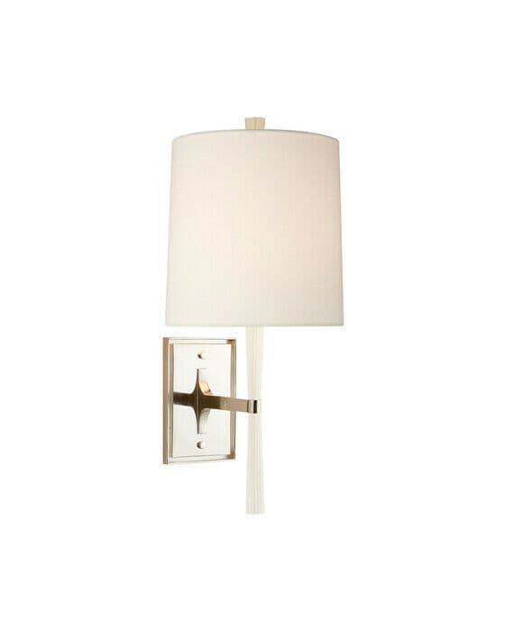 Refined Rib vägglampa vit/nickel