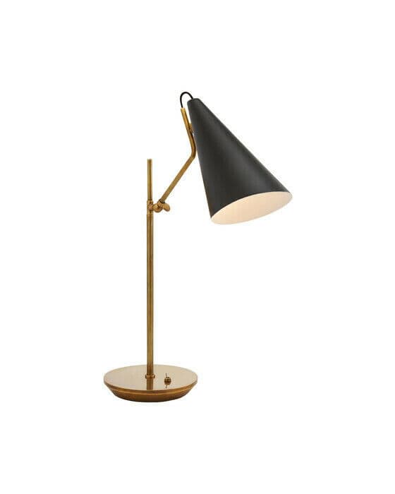 Clemente bordslampa antik mässing/svart