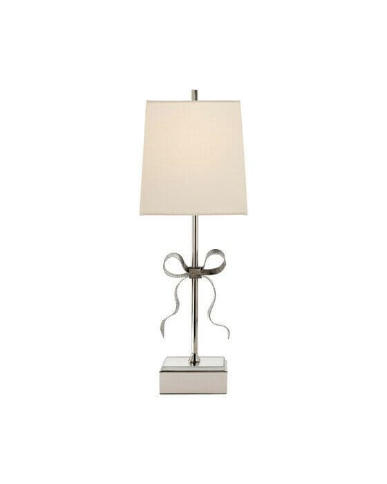 Ellery Gros-Grain Bow bordslampa nickel
