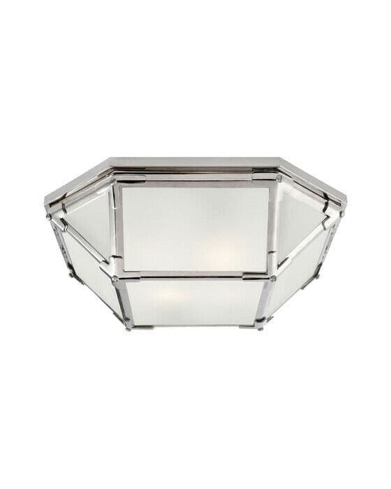 Morris plafond nickel/frostat glas