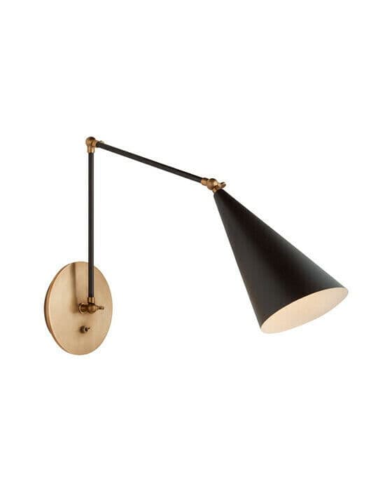 Clemente vägglampa dubbel svart