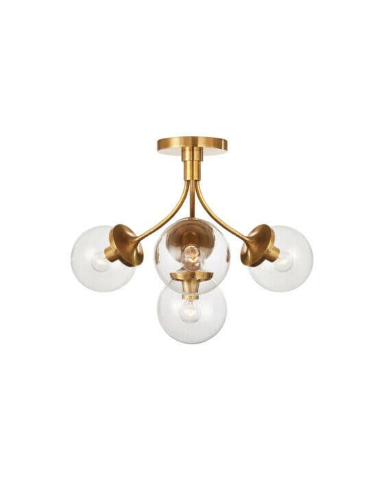 Prescott plafond mässing/klarglas