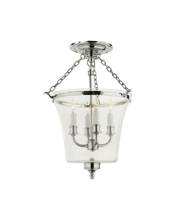 Sussex Bell Jar taklampa nickel