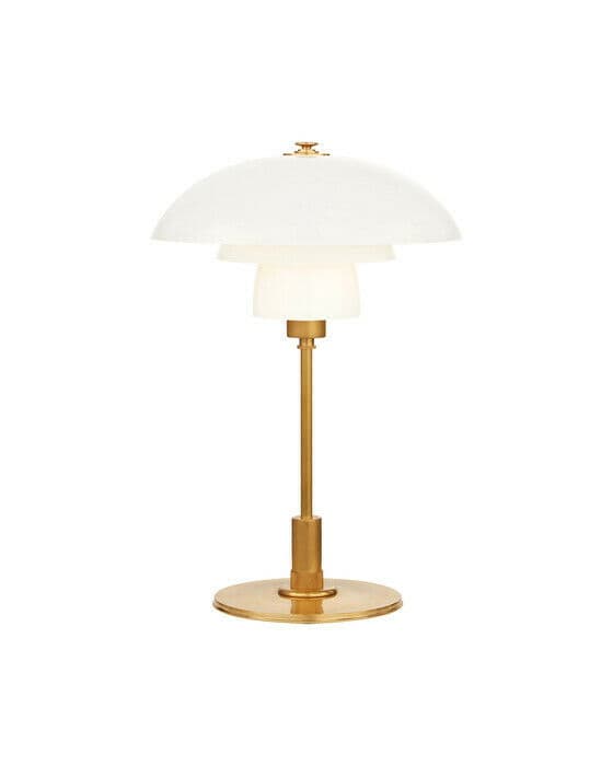 Whitman skrivbordslampa antik mässing/vit