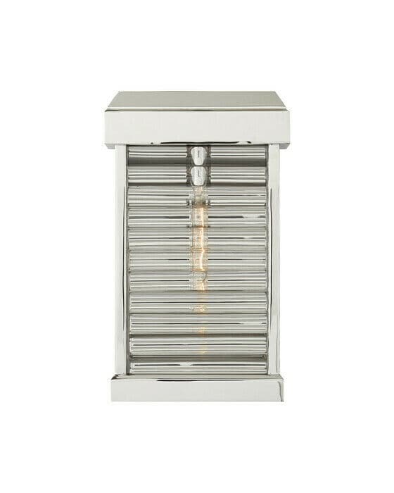 Dunmore Curved Glass Louver vägglampa nickel
