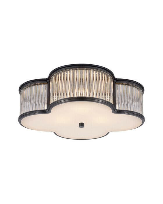Basil 17" plafond Gun Metal/klarglas