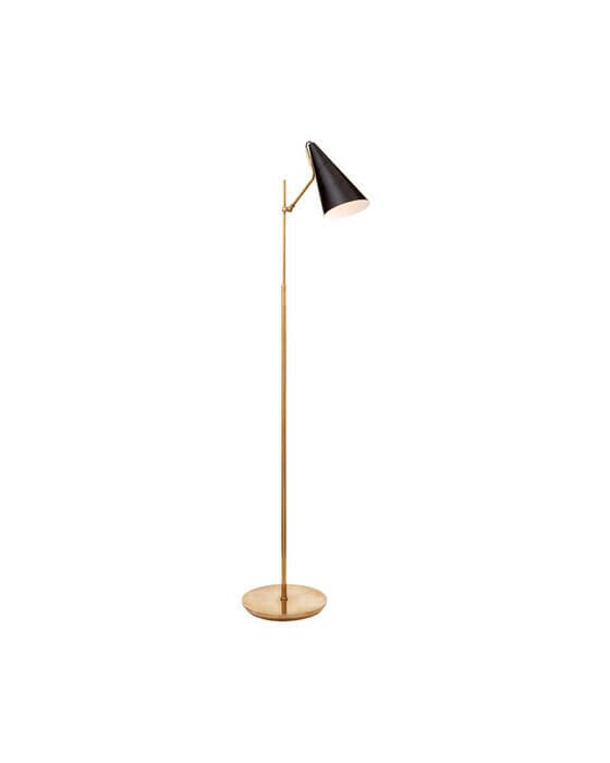 Clemente golvlampa antik mässing/svart