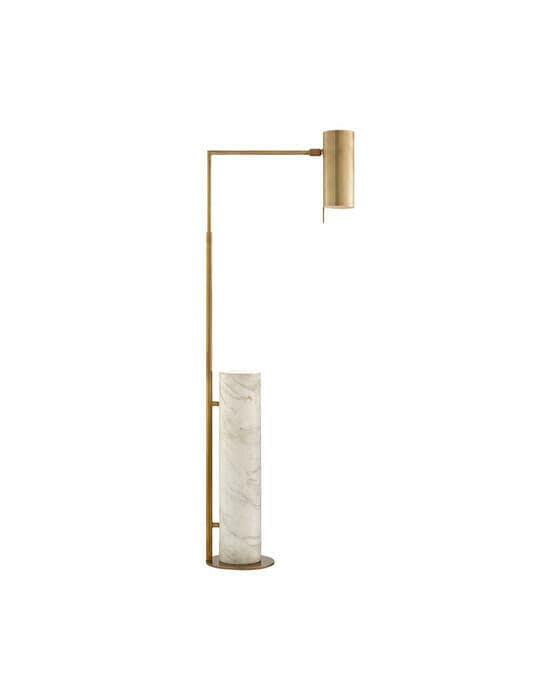 Alma golvlampa antik mässing/vit