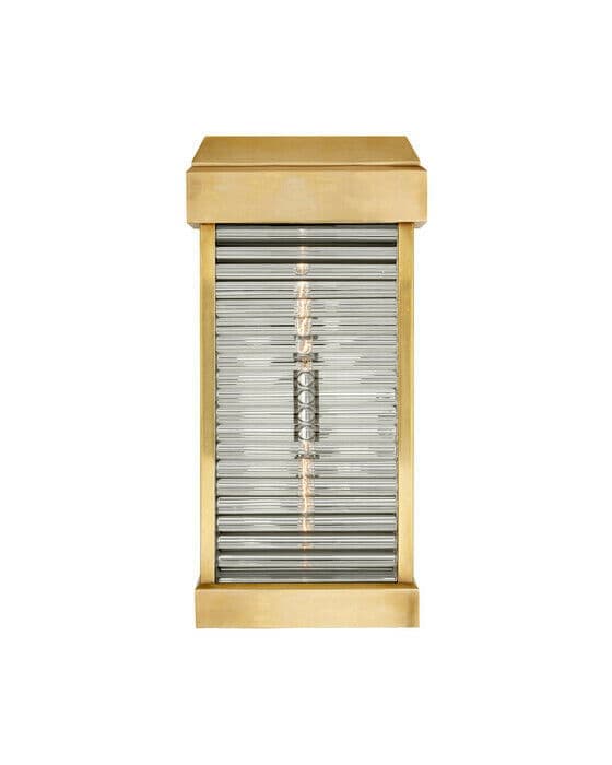 Dunmore Curved Glass Louver vägglampa mässing