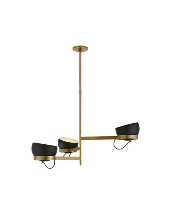 Lightwell Grande Triple takkrona mässing/svart