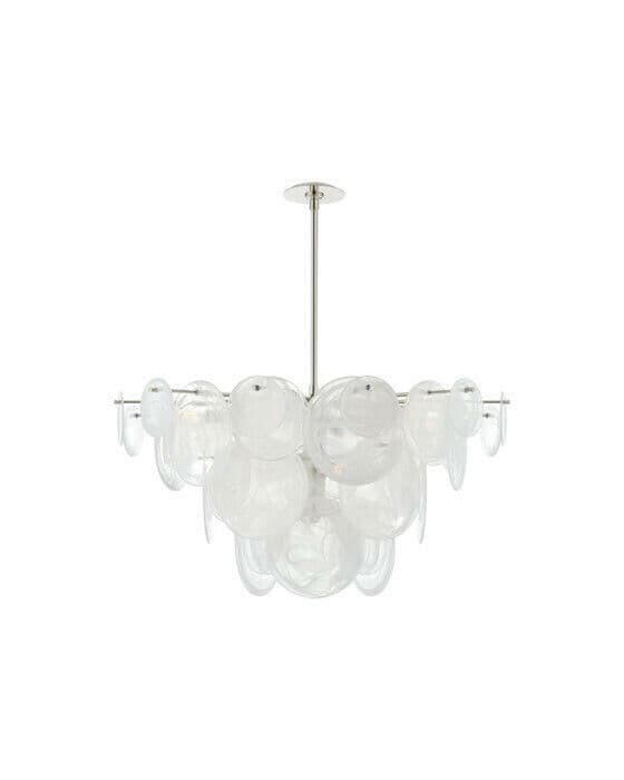 Loire takkrona nickel/vitt glas L