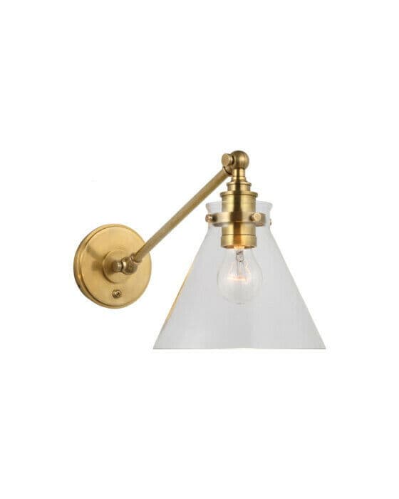 Parkington vägglampa antik mässing/klarglas