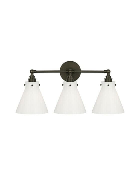 Parkington 24" badrumsbelysning brons/vitt glas