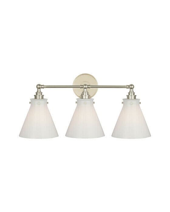 Parkington 24" badrumsbelysning nickel/vitt glas