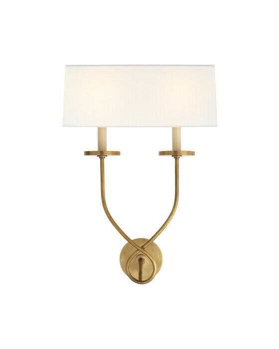Symmetric Twist vägglampa dubbel antik mässing