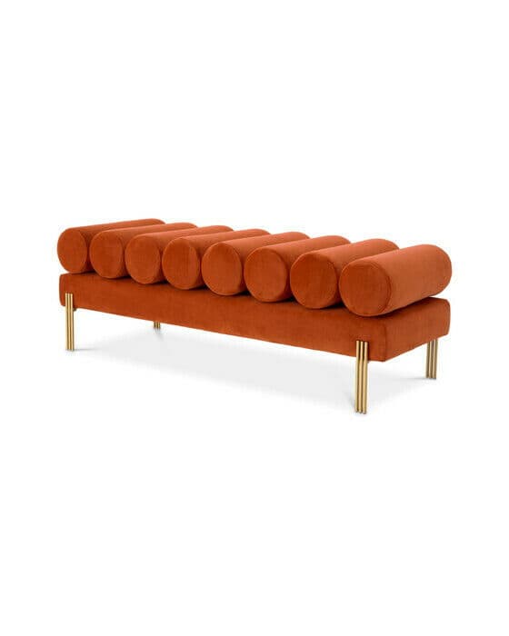 Oxley bänk savona orange velvet
