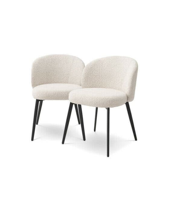 Lloyd matstol bouclé cream 2-pack