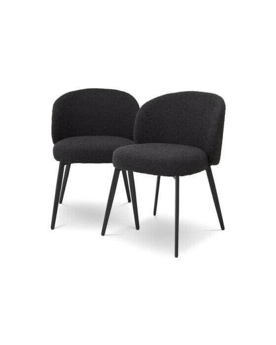 Lloyd matstol bouclé black 2-pack