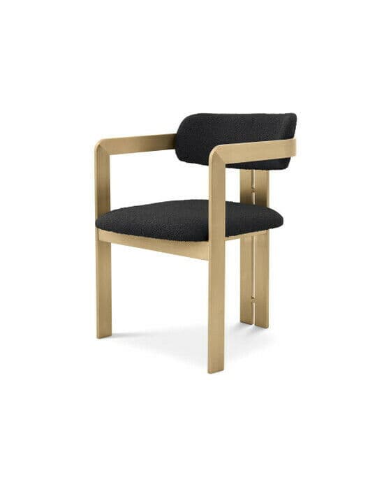 Donato matstol bouclé black