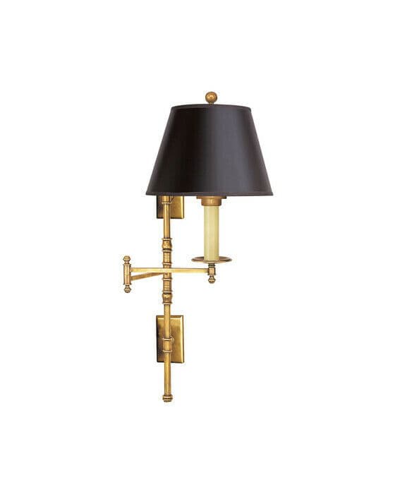 Dorchester vägglampa dubbel mässing/svart