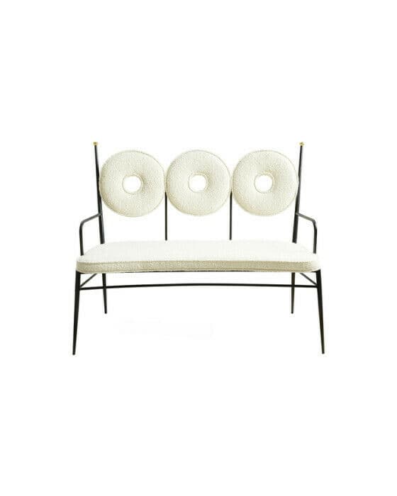 Rondo bänk bouclé white