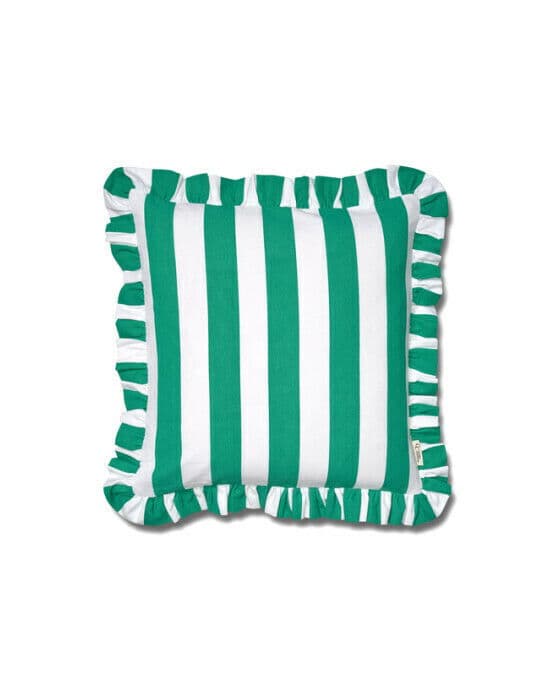 Ruffle Stripes kuddfodral grön