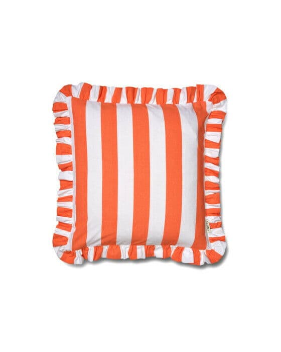 Ruffle Stripes kuddfodral korall