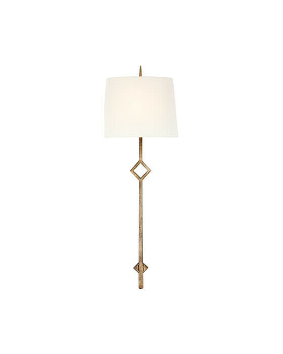Cranston vägglampa Gilded Iron/linne L