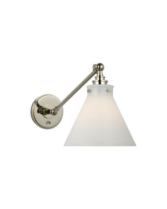 Parkington vägglampa nickel/vit