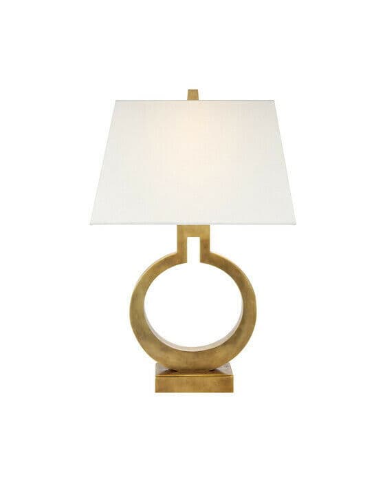 Ring Form bordslampa antik mässing