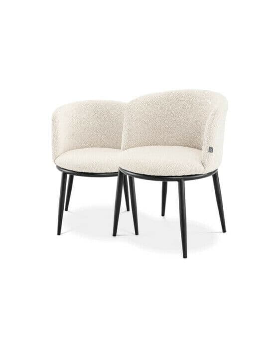 Filmore matstolar bouclé cream 2-pack