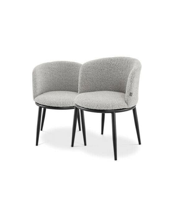 Filmore matstolar bouclé grey 2-pack