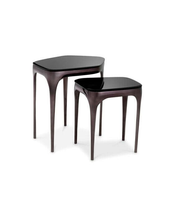 Deacon sidobord svart 2-set