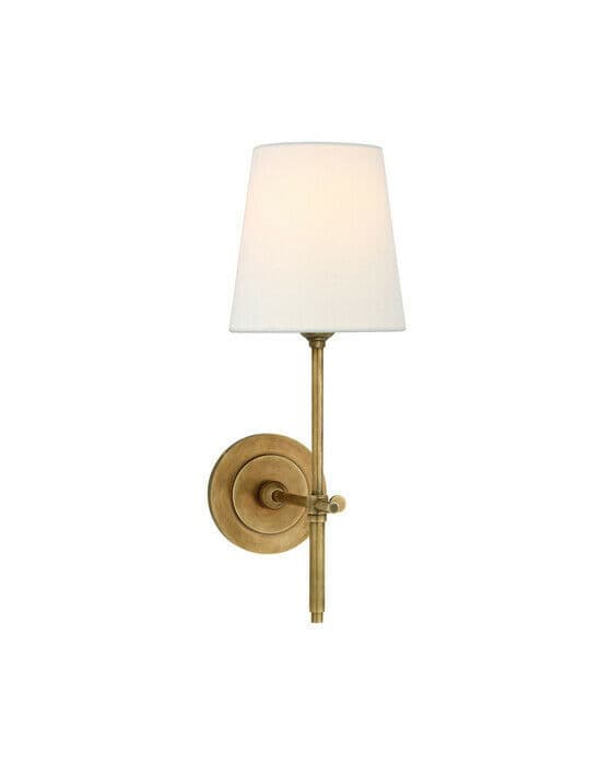 Bryant vägglampa antik mässing/linne