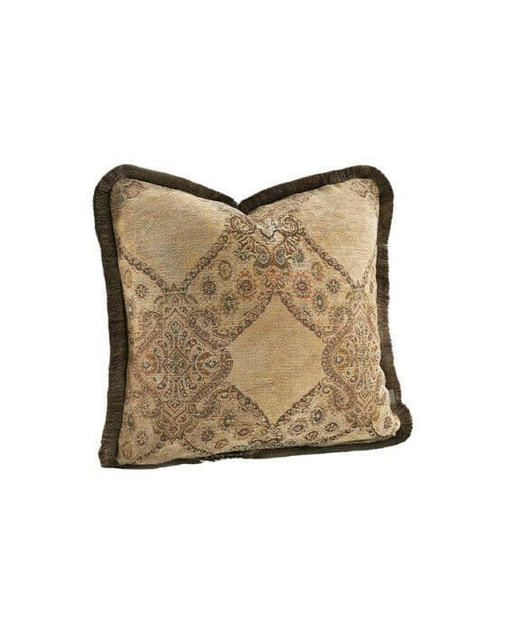Miralago Paisley kuddfodral fransar beige