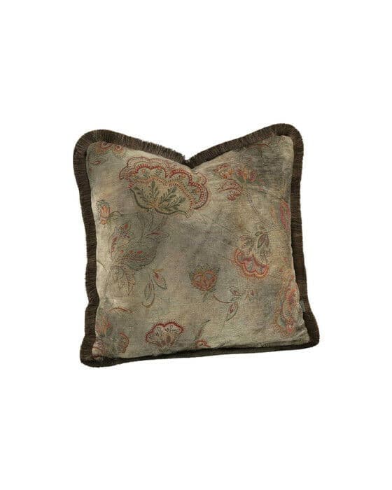 Miralago Flower kuddfodral fransar taupe