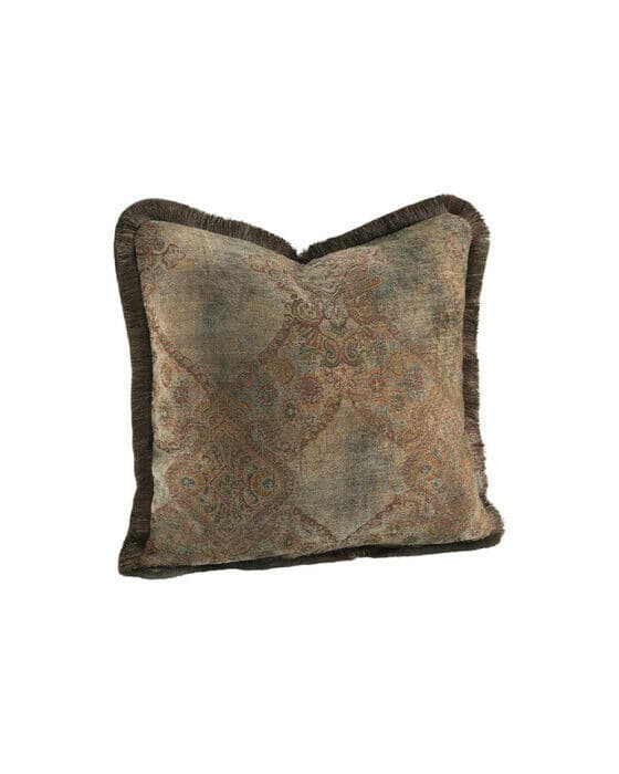 Miralago Paisley kuddfodral fransar taupe