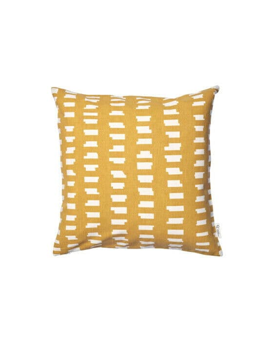 Ikat Block kuddfodral ockra