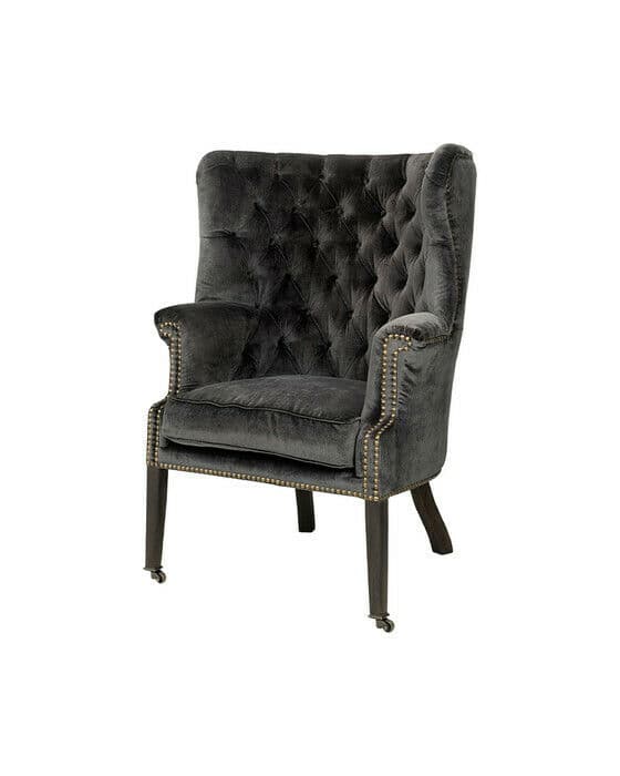 Churchtown fåtölj velvet dark grey