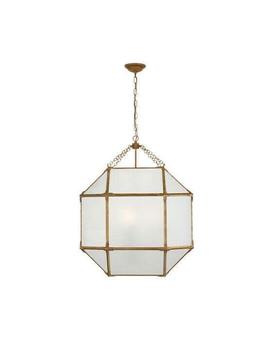 Morris taklampa Gilded Iron/frostat glas L