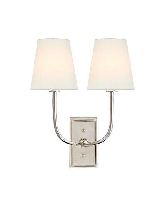 Hulton vägglampa dubbel nickel