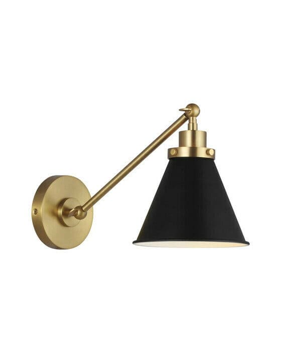 Wellfleet vägglampa svart/mässing