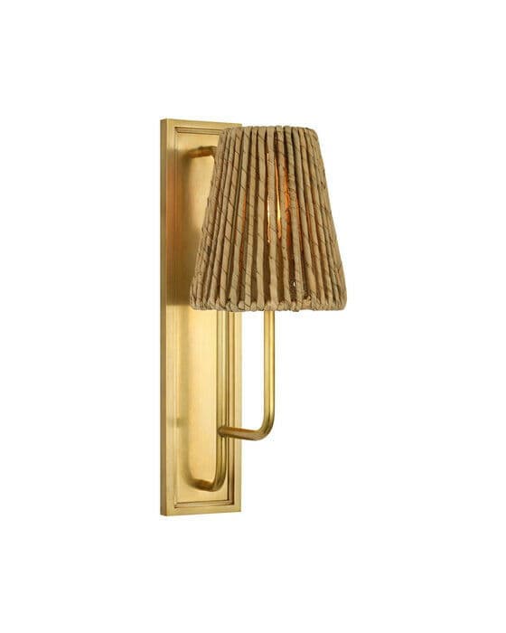 Rui vägglampa antik mässing/abaca