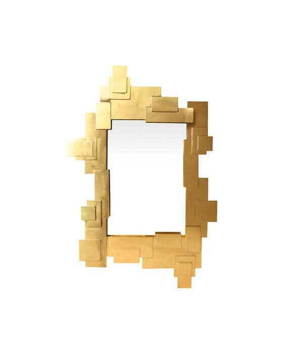 Puzzle spegel mässing