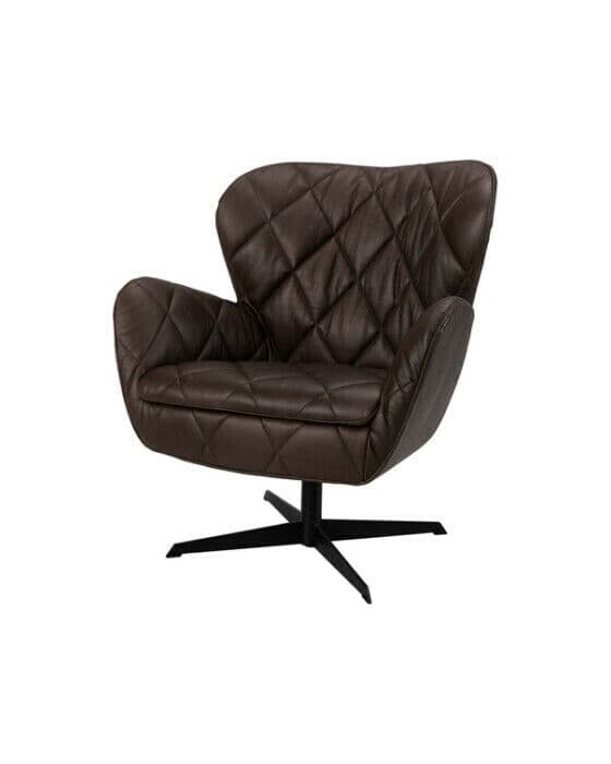 Jade swivel fåtölj espresso läder