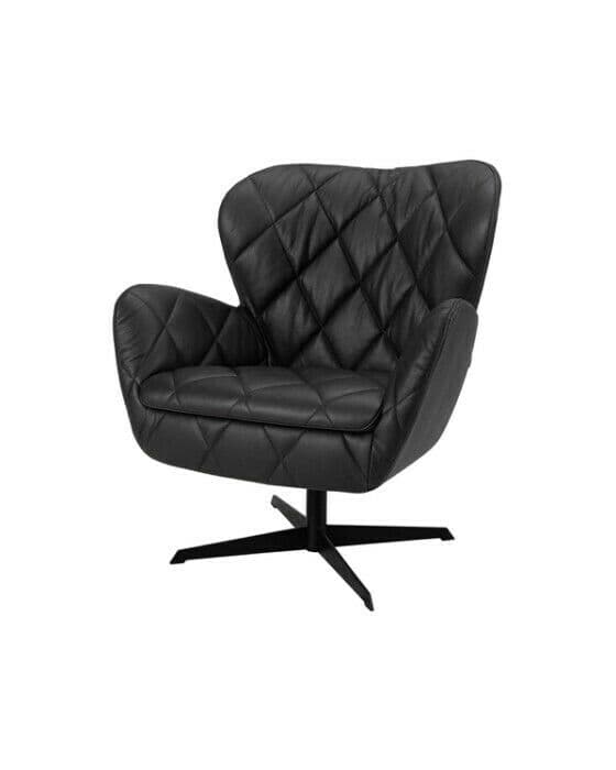Jade swivel fåtölj svart läder