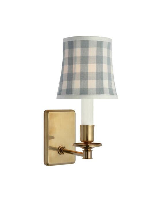 Tara 12" vägglampa antik mässing/sky elton check