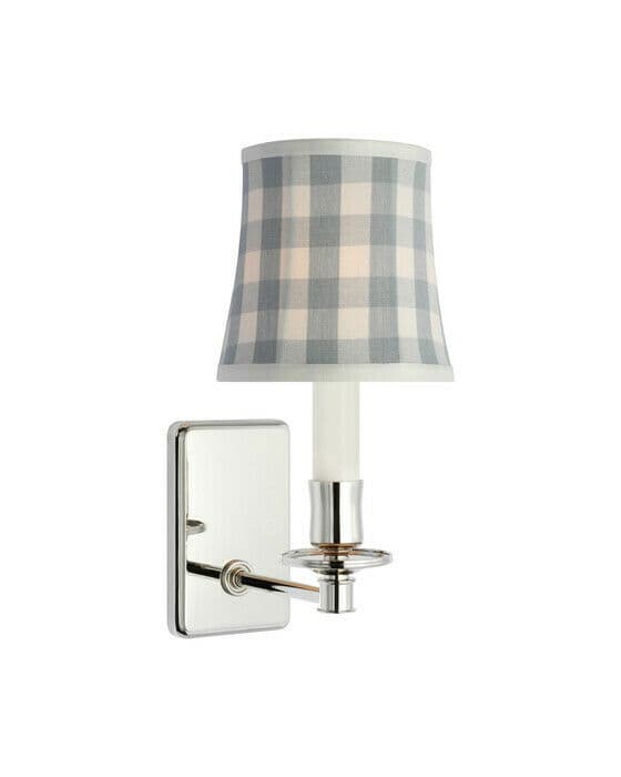 Tara 12" vägglampa nickel/sky elton check
