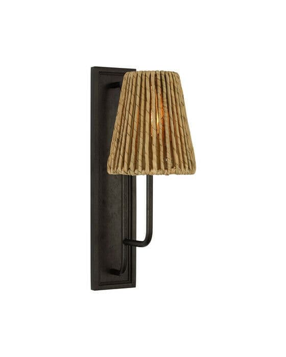 Rui vägglampa aged iron/abaca
